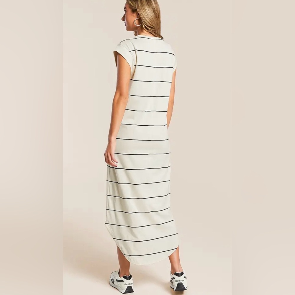 Z Supply Calabasas Cream and Black Striped Maxi Dress - Picture 2 of 7